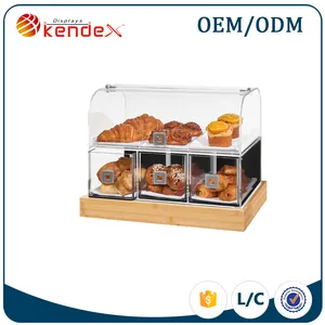 Clear acryl aanrecht brood display showcase voor bakkerij shop