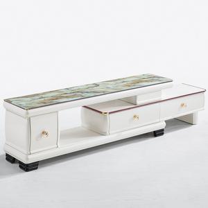 Nuovo Modello Moderno Ed Elegante Stile di Marmo Della Parete Mobile TV Bianco Del Basamento Con Cassetti e Vetrina Living Room Hotel Mobili - Product Image 1