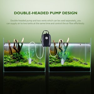 Pompe à air silencieuse pour aquarium 5W, <span class=keywords><strong>mini</strong></span> aérateur pour aquarium, pompe à oxygène, double sortie, pompe à air, 2 pierres à air/2M tubes en silicone - Product Image 2
