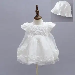 2019 high quality lace shawl newborn baptism dress sets summer hot sale embroidery baptism dress for boys