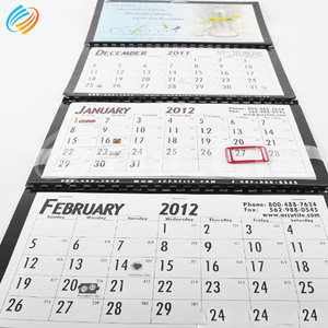 Calendrier personnalisé pas cher avec reliure spirale, 3 volets et bloc coulissant pour enveloppes - Product Image 4
