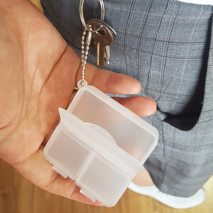 Piluliers plastique à 3 compartiments pour petits objets, boîtier de stockage pour pilules rappel blanc clair - Product Image 2