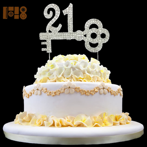Décoration <span class=keywords><strong>de</strong></span> gâteau en forme <span class=keywords><strong>de</strong></span> <span class=keywords><strong>diamant</strong></span> numéro 21 pour anniversaire, mariage ou fête - Product Image 3