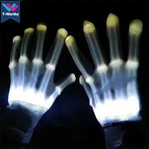 การแสดงแสงเต้นรําถุงมือ LED ปาร์ตี้แสดงแสงโครงกระดูกถุงมือฮาโลวีน