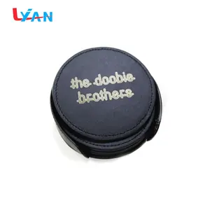 Double-deck Leather Coasters Set Placemat of Cup with Coaster Holder