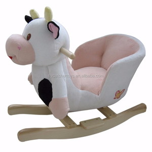 Fauteuil à <span class=keywords><strong>bascule</strong></span> en peluche <span class=keywords><strong>vache</strong></span> pour bébé avec musique berceuse et roues – Vente en gros - Product Image 1