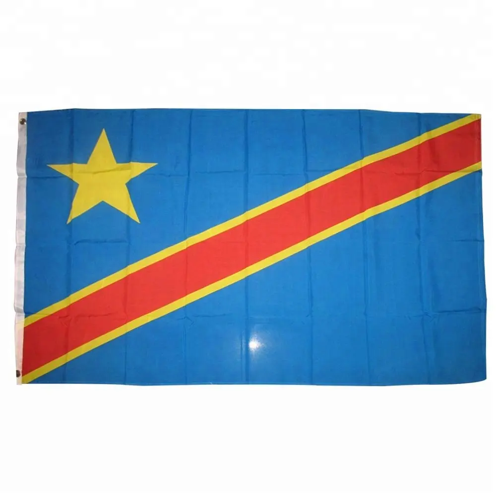 Drapeau national 100% polyester, drapeau de drapeau national, république démocratique du Congo, promotion Sports bon marché