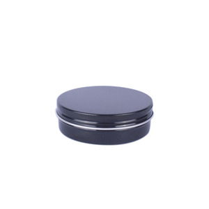 Wholesale decorative empty mini rounnd with lid aluminum packaging cosmetic <strong>chocolate</strong> cookie tea black metal candle <strong>tins</strong> - Product Image 2