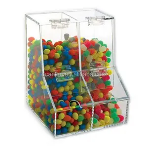 Clear custom size acrylic candy bin bulk food container wholesale stackable