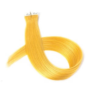Cinta extensiones de cabello humano premium europeo ruso trama del pelo dibujado Doble - Product Image 5