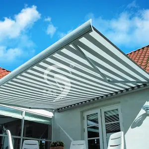 Outdoor Luxury Motorized Remote Control Full Cassette Retractable Awning