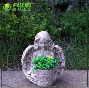 Bénédiction ange gardien Statue grand jardin résine fleur planteur <span class=keywords><strong>avec</strong></span> Design occidental peint Kit pour l'extérieur plante verte utilisation - Product Image 2