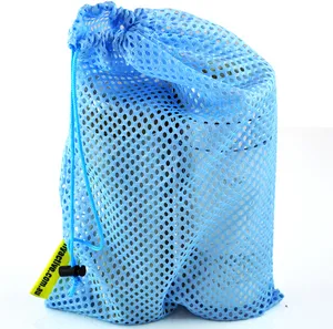 custom and wholesale 18*20cm mesh polyester fabric high quality drawstring net storage and packaging golf ball bag