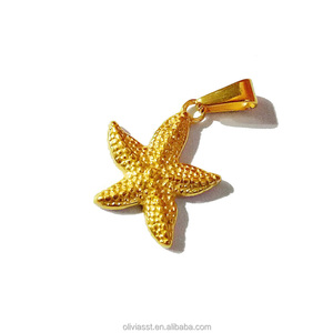 Olivia Gold Sea Star Liontin Hidup Tema Laut, Liontin Jimat Bintang Laut, Liontin Bintang Laut - Product Image 1