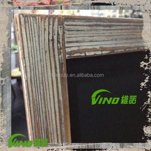 Eco-Friendly Stylish Weathered Wood Display Cart Wheeled <b>Rack</b> Design for Effective Product Presentation durable display cart - Product Image 3