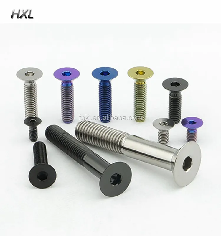 pan head/flat head socket rainbow screws titanium bolt m2 m3 m4 m5 m6 titanium countersunk screw