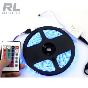 Rocky luz DC12V flexible RGB luces de tira de led de ventas de amazon de tira llevada al aire libre luz habitación lámpara de tira llevada impermeable con pegamento