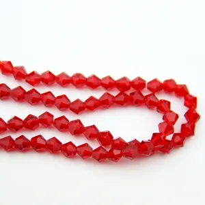 Honor of crystal 6mm 8mm red color Bicone crystal glass beads for wedding decoration