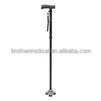 Bâton de marche extérieur multifonctionnel Smart Cane de 73.5 à 95.5cm avec quatre pattes stables et lampe à LED