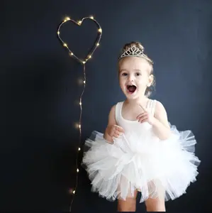 Ivy10410A Prenses kızlar çocuklar tutu elbise katı renk bebek kız temel klasik bale kostümü