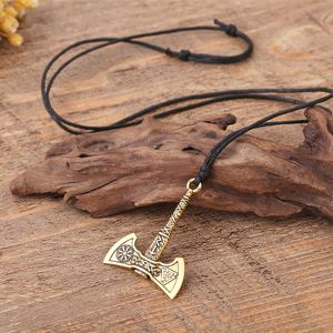 Collar con colgante de cera negra para hombres, joyería de espíritu malvado, estilo gótico, Punk, nórdico, mitología, tótem delicado, hacha vikinga - Product Image 3