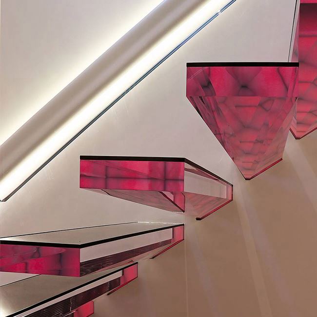 Закаленное стекло, настенная панель, занавеска из оникса с подсветкой, настенное стекло с изгибом для лестницы