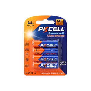 PKCELL high quality aa size 1.5v lr6 alkaline no.5 battery