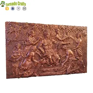 Panel de pared 3D escultura en relieve de pared de fibra de vidrio de yeso de decoración Interior