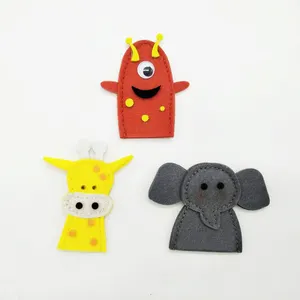 Factory directly sell theater eco friendly soft wool felt fabric finger puppet animal for kids