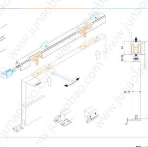 Kit Ferramenta per Porta Scorrevole JOB 50KG, Qualità Commerciale, Scorrimento Fluido e Silenzioso, Facile Installazione - Product Image 6