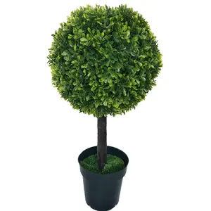 60cm yapay şimşir topu çelenk çim bitki topiary bonsai ağaçları