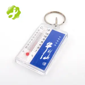 Promotion custom acrylic thermometer keychain