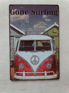 Gone <span class=keywords><strong>Surfing</strong></span> Vida mejor en la <span class=keywords><strong>playa</strong></span> de La Vendimia Placa Cartel de chapa Retro Metal Art Poster Bar pub hogar - Product Image 1