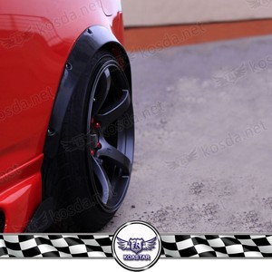 JDM Universal plastic black flare Defence, ABS molding fuselage width 2.75 "(70mm) 4 unids - Product Image 1