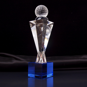 Kunden spezifisches K9 Crystal Blank Business/Souvenir Geschenk Anpassen Logo Award Benutzer definierte klare Vase Golf Glass Trophy