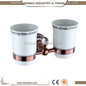 Hôtel <span class=keywords><strong>De</strong></span> <span class=keywords><strong>Bain</strong></span> Matériel En Laiton D'or Porte Lunettes Brosse à Dents Tasse - Product Image 5