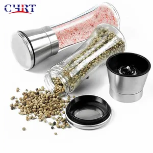 CHRT Mini Home lavabile ABS nucleo in ceramica argento regolabile pepe in ceramica sale manuale mulino a mano bottiglia smerigliatrice in vetro per spezie