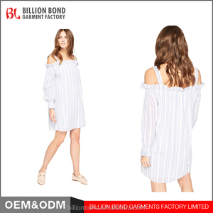 Mejores ventas de productos off-hombro simple <span class=keywords><strong>elegante</strong></span> cut out dress women casual camisa de vestir - Product Image 1