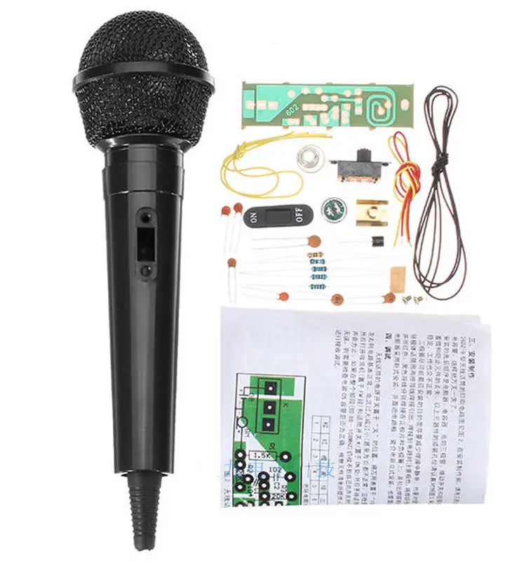 Kit de microfone caseiro inteligente, sem fio, fm, concha, kit de ensino, produção eletrônica, diy, placa de circuito, peças