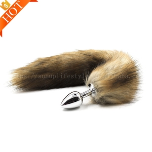 Ücretsiz özel kutu-paslanmaz çelik Metal sahte kürk tilki köpek kuyruk Anal Plug popo fiş BDSM flört anüs fiş yetişkin oyunları ürün - Product Image 5