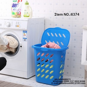 Cestas <span class=keywords><strong>de</strong></span> Lavandería Cuadradas <span class=keywords><strong>de</strong></span> <span class=keywords><strong>Plástico</strong></span> Azul HQ6374 con Asa y Tapa - Product Image 2