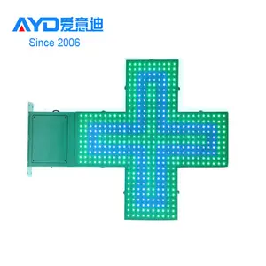 Dongguan New Technology Green Blue LED Display Modules LED Pharmacy Cross Sign Screen