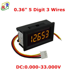 RD <span class=keywords><strong>0</strong></span>.36 "Jaune À <span class=keywords><strong>5</strong></span> Chiffres 3 Fils <span class=keywords><strong>0</strong></span>-33V Numérique Dc Voltmètre Voltimètre - Product Image 2