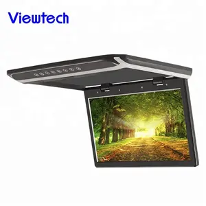 15.6'' Roof Mount Car Stereo Overhead TV Flip Down Monitor+headphones