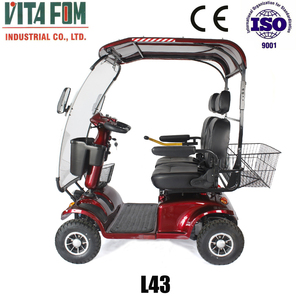 Scooter de Movilidad Eléctrico Antideslizante y Resistente al Desgaste de Doble Asiento para Discapacitados, 2 Plazas, 4 Ruedas y con Techo - Product Image 2