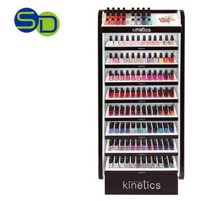 Soporte de exhibición de piso de metal y plástico de alta calidad para productos de esmalte de uñas 6 a 9 estantes Estante de exhibición de esmalte de uñas montado en la pared - Product Image 2