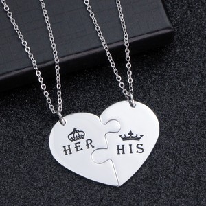 Bijoux lys — colliers <span class=keywords><strong>pour</strong></span> femmes, en vrac, bijoux meilleur ami, Puzzle en forme de cœur, bijoux de cadeaux <span class=keywords><strong>pour</strong></span> la fête des mères, 2 pièces - Product Image 4