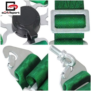 3 "Verde arnés de 5 puntos de la leva de asiento de carreras de cinturón de seguridad del hombro de liberación rápida de bloqueo - Product Image 2