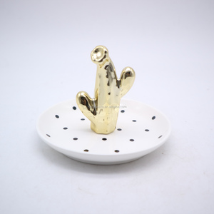 Hengfei Art Deco - Plato de cerámica, porcelana, gres o dolomita, económico, para guardar joyas, anillos, adornos florales, <span class=keywords><strong>en</strong></span> <span class=keywords><strong>blanco</strong></span>, para manualidades DIY - Product Image 4
