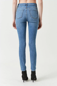OEM Venta al por mayor China Your Own Brand Jeans Mujeres baratas de tiro alto Botón expuesto Skinny Jeans 015 - Product Image 6